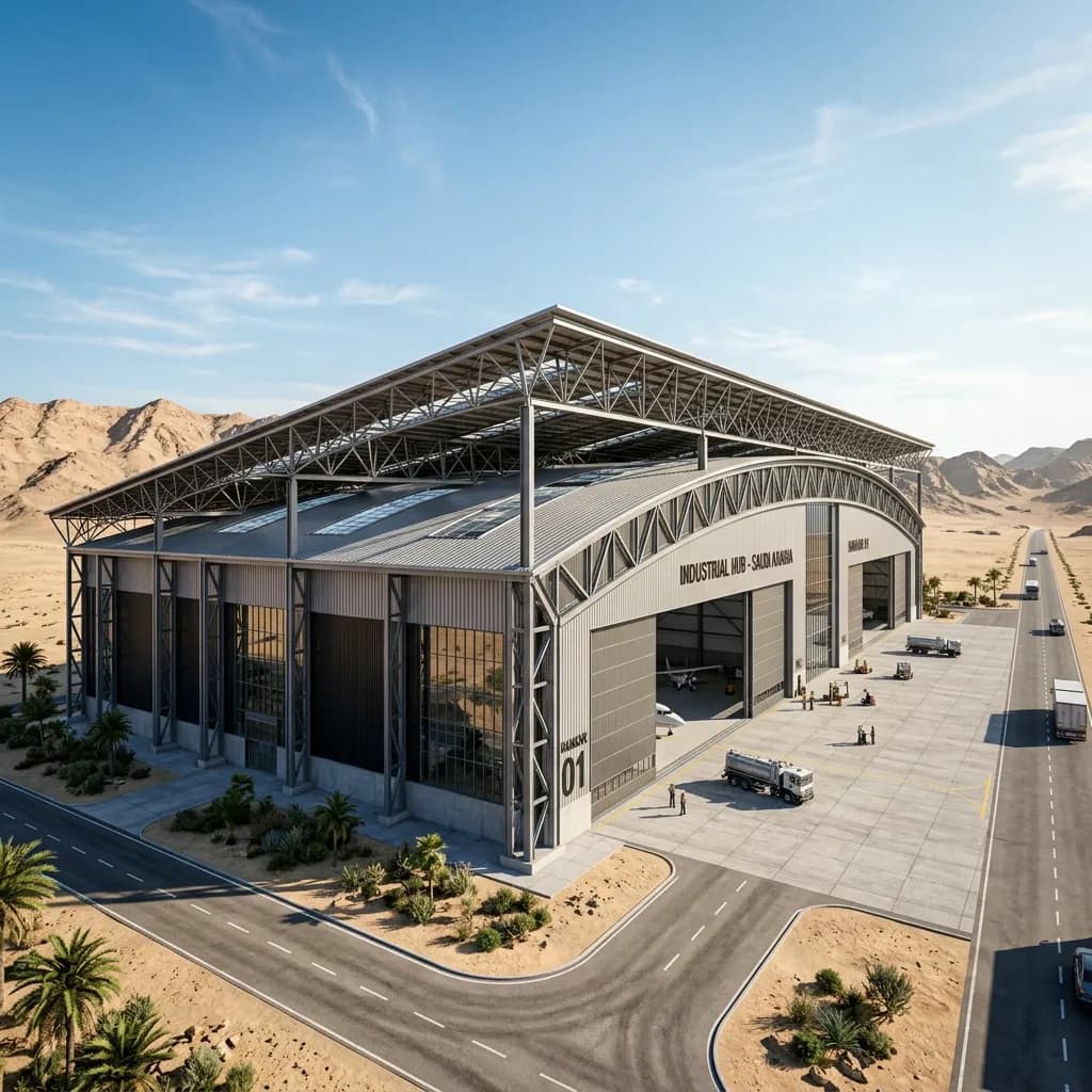 تصميم وبناء الهناجر والمستودعات المعدنية في السعودية