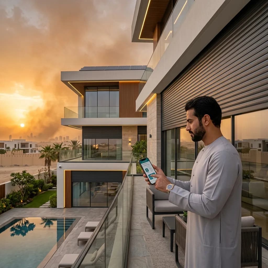 شتر الألمنيوم الذكي للفلل: عزل الغبار والتحكم عبر الجوال